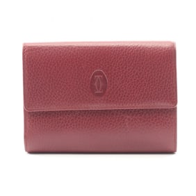 Cartier Must Line Tri-fold Wallet, Leather, Women's, Bordeaux