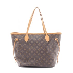Louis Vuitton Neverfull MM Tote Bag, Coated Canvas and Leather, Monogram, Women's, Brown, M40156