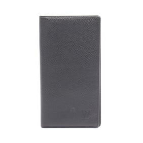 Louis Vuitton Porte-Valeur Carte Credit Bifold Long Wallet, Leather Taiga, Men's, Black, M30392