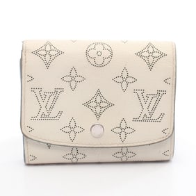 Louis Vuitton Iris Portefeuille Compact Bifold Wallet, Leather Mahina, Women's, White and Blue,