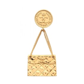 CHANEL Coco Mark Matelasse Bag Motif Brooch Accessory GP (Gold Plated) Women's Gold