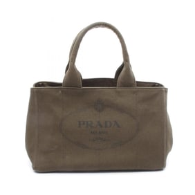 Prada Canapa Tote Bag, Canvas, Women's, Khaki, 1BG642