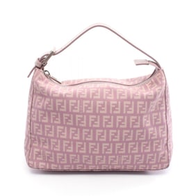 Fendi Zucchino handbag, canvas and leather, women's, purple beige