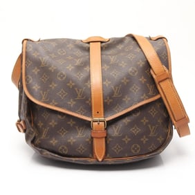 Louis Vuitton Saumur 35 Shoulder Bag, Coated Canvas and Leather, Monogram, Women's, Brown, M42254