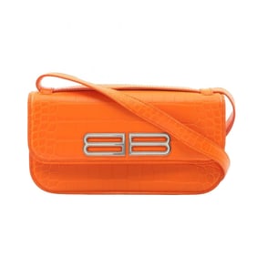 Balenciaga GOSSIP Shoulder Bag, Leather, Women's, Orange, 67469323ECY7511