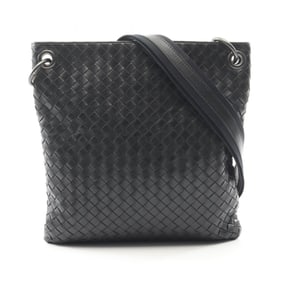 Bottega Veneta Intrecciato Small Messenger Bag/Shoulder Bag, Leather, Men's, Black, 276357