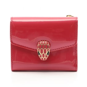 BVLGARI Serpenti Forever Bifold Wallet, Leather, Women's, Pink
