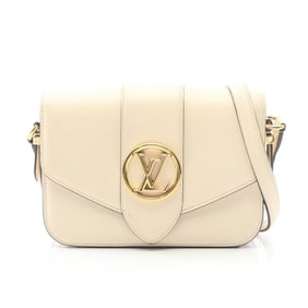 Louis Vuitton LV PONT 9 Shoulder Bag, Leather, Women's, Ivory, M55950