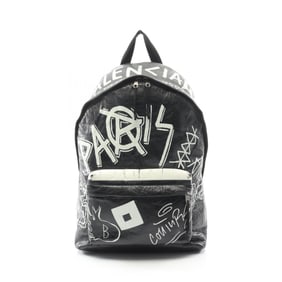 Balenciaga Explorer Graffiti Backpack, Leather, Men's, Black, 456587
