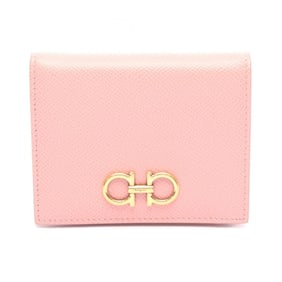 Salvatore Ferragamo Gancini bifold wallet, leather, women's, pink