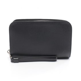 Louis Vuitton Baikal Leather Clutch Bag, Taiga, Men's, Black, M30182