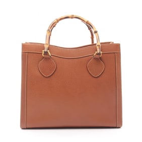 Gucci Bamboo Handbag, Leather, Women's, Brown, 002 1186 0260