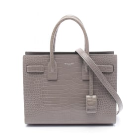 Yves Saint Laurent Saint Laurent Paris Sac de Jour Baby Handbag, Leather, Women's, Gray, 421863