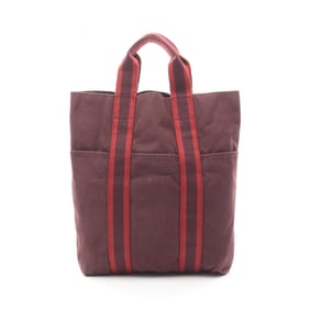 Hermes Hermès Foul Toe Cabas Tote Bag, Canvas, Women's, Bordeaux and Red