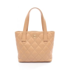 CHANEL Wild Stitch Tote Bag, Leather, Women's, Beige