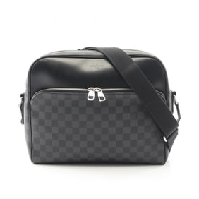 Louis Vuitton Dayton MM Shoulder Bag, Coated Canvas and Leather with Damier Graphite Finish, Men's,