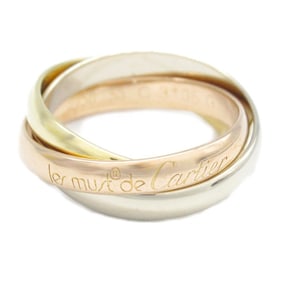 Cartier Trinity Ring, Women's Jewelry, 18K Yellow Gold, White Pink Silver