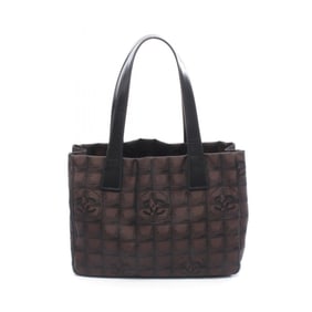 CHANEL New Travel Line PM Tote Bag, Canvas and Leather, Women's, Brown Black, A20457