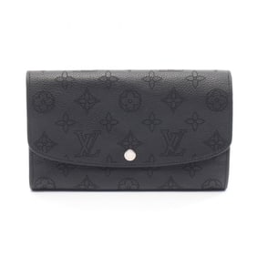 Louis Vuitton Portefeuille Iris Bifold Long Wallet, Leather Mahina, Women's, Black, M60143