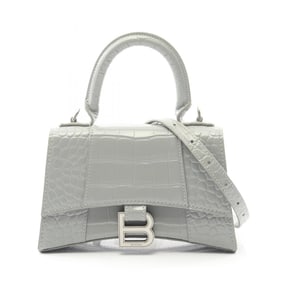Balenciaga Hourglass XS Handbag, Leather, Women's, Gray