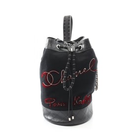 CHANEL Embroidered Shoulder Bag in Wool and Leather, Women's, Black, A57540