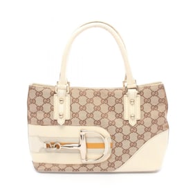 Gucci Horsebit Sherry Line Handbag, Canvas and Leather, Women's, Beige, White, Multicolor, 137475