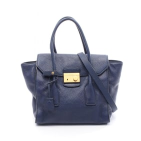 Prada PRADA handbag, leather bag, women's, blue