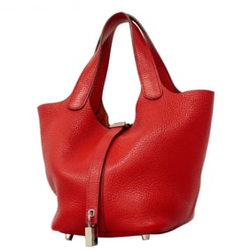 Hermes Hermès Picotin Lock PM Handbag in Taurillon Clemence Leather with Rouge vif A Stamp,