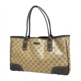 Gucci Tote Bag with GG Crystals, 293592, Coated Canvas, Brown, Champagne, Women's, P1978763