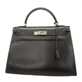 Hermes Hermès Kelly 32 Handbag, Box Calf Leather, Black, C Stamp, Women's, P1977259