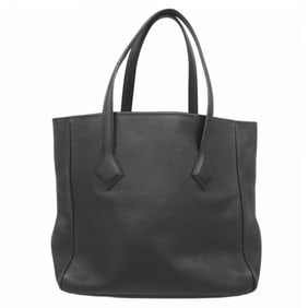 Hermes Hermès Victoria Cabas 32 Tote Bag in Taurillon Clemence Leather, Black, with J Stamp,