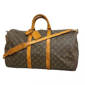 Louis Vuitton Monogram Keepall Bandouliere 50 Boston Bag M41416 Brown Men's and Women's