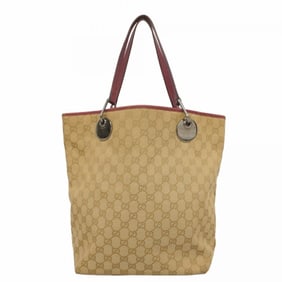 Gucci Tote Bag GG Canvas 120836 Brown Red Women's
