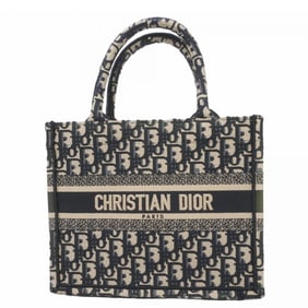 Christian Dior Trotter Book Tote Canvas Navy Women's Bag