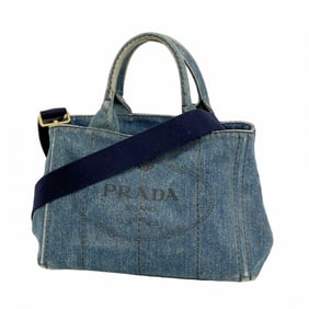 Prada Canapa Denim Blue Handbag, 2-Way Bag for Women