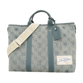 Louis Vuitton Monogram Washed Denim Weekend Tote NM M22537 Blue Women's