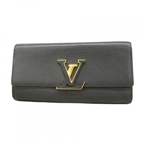 Louis Vuitton Taurillon Portefeuille Capucines Long Wallet M61248 Noir Women's