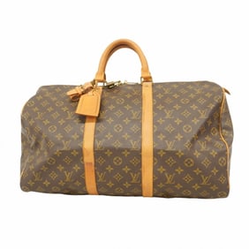 Louis Vuitton Monogram Keepall 50 Boston Bag M41426 Brown Men's and Women's