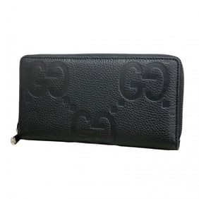 Gucci Jumbo GG Long Wallet 739484 Leather Black Women's