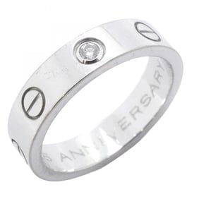 Cartier Mini Love 1PD Ring, 18K White Gold with Diamonds, #47, Women's