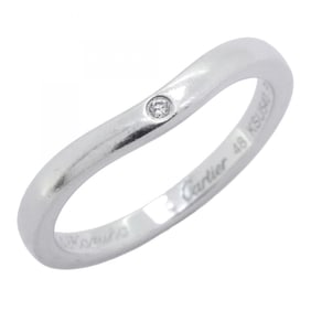 Cartier Ballerina 3PD Ring, Pt950 Platinum with Diamonds, #48, Women's