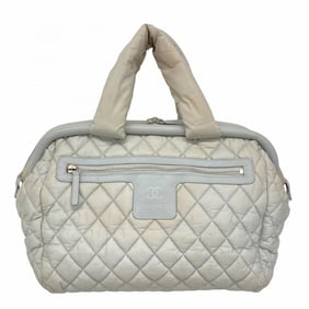 Chanel Coco Cocoon Handbag, Nylon, Gray, Women's, P1985937