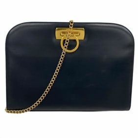 Salvatore Ferragamo Gancini Leather Shoulder Bag in Navy Blue for Women, P1977295