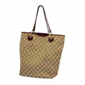 Gucci GG Canvas Tote Bag 120836 Brown Red Champagne Women's P1958536