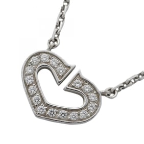 Cartier C Heart Necklace in 18K White Gold with Diamonds for Women P1942074