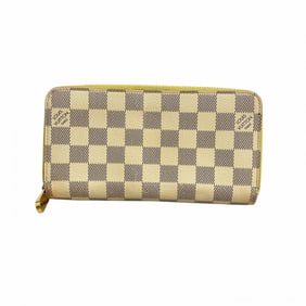 Louis Vuitton Damier Azur Zippy Wallet N60223 White/Yellow Women's