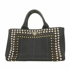 Prada Canapa Canvas Tote Bag, Black, Women's