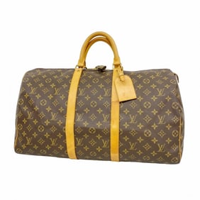 Louis Vuitton Monogram Keepall 50 Boston Bag M41426 Brown Men's and Women's