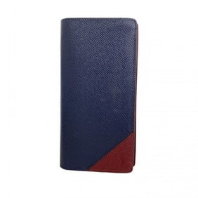Louis Vuitton Taiga Portefeuille Brazza NM Long Wallet M30980 Navy/Bordeaux Men's