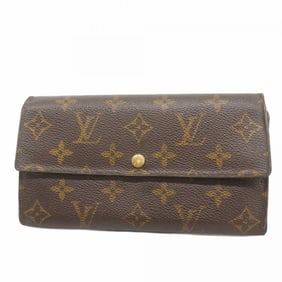 Louis Vuitton Monogram Pochette Porte Monnaie Credit Long Wallet M61725 Brown Women's